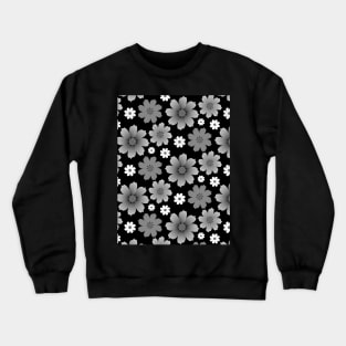 Black and white flower pattern Crewneck Sweatshirt